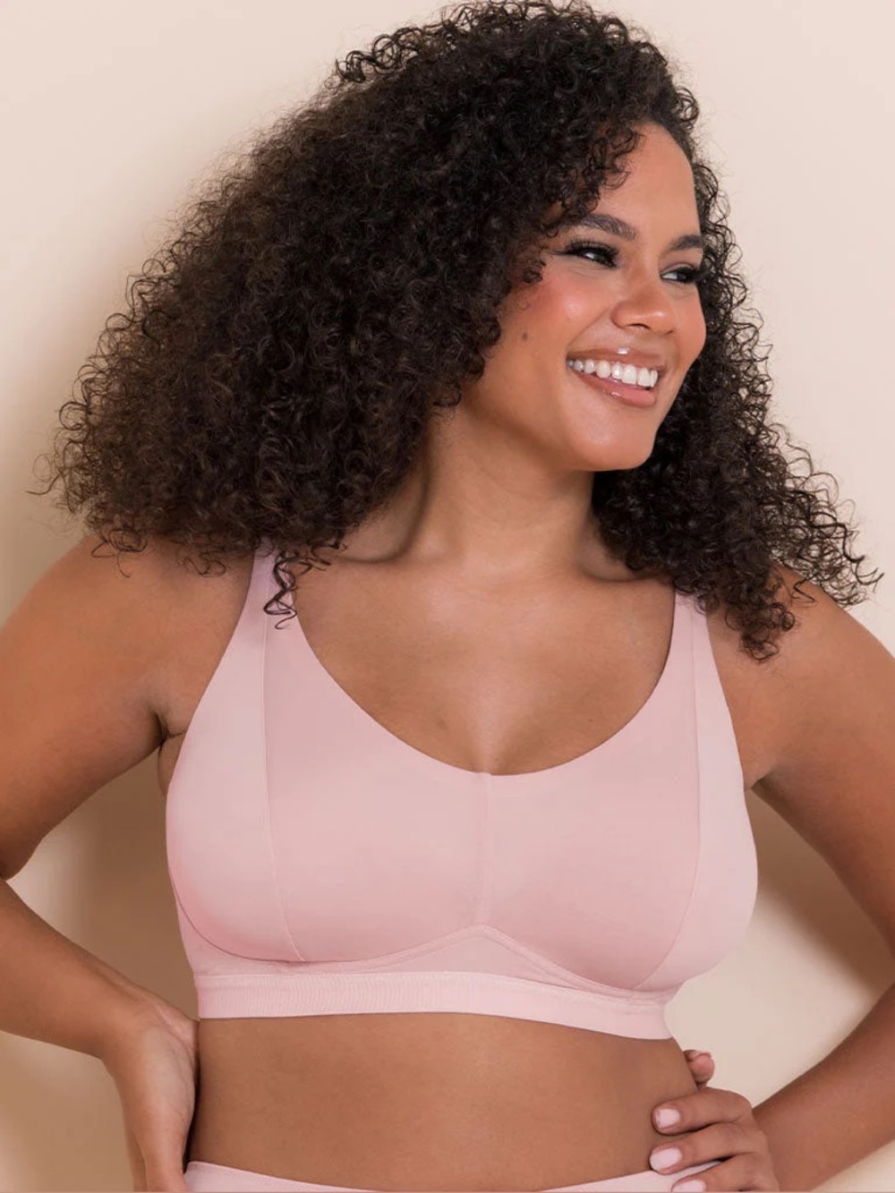 Curvy Kate Zen Non Wired Bralette Blush Pink Wireless Bra size 38G 38H Lounge
